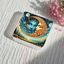 1pc/15pcs DIY Diamond Painting Kit, Moon & Sun Design, Special Shape Rhinestone Gems Transparent Memo Box, Suitable For Home Decor, Office Supplies, Crafts, Holiday Gifts - Multicolor - View 6