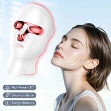 Aedwdpe LED Facial Mask With Vibrant Light - Home Beauty Tool, Perfect Gift For Wife Friends Family On Holidays - 紅眼掛脖 - 查看 2