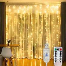 1pc USB Powered LED Curtain String Lights, 8 Lighting Modes, Romantic Fairy Lights With Remote Control, Suitable For Bedroom, Window, Wall, Stage, Wedding, Birthday Party, Festival, Valentine's Day Decoration - USB Plug Curtain Light - View 25