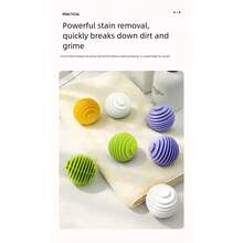 OBOVAY 可重复使用的防静电洗衣球，使衣物柔软蓬松，减少褶皱和静电，是洗衣机柔顺剂的替代品 - 多色-3pcs - 查看 10