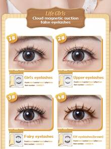 Life Girls 云感磁吸假睫毛 自然棕色轻薄可重复使用 无胶易佩戴 适合派对日常妆容 - 濃密款 - 查看 8