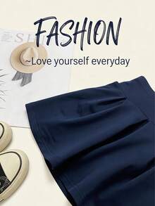 European & American Style Women's Fashion Polo Collar Elastic Fitted Sexy Camisole Top & Casual Elegant Sports Mini Skirt Set (Includes Underpants) Summer - Royal Blue - View 4