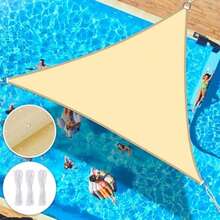 3m X 3m X 3m Toldo Protetor Solar à Prova d'Água, Proteção UV 95%, Dossel Triangular à Prova d'Água, Adequado para Uso Externo, Jardim, Pátio, Piscina e Mais (Favor Verificar o Tamanho) - Multicolorido - Visão 6