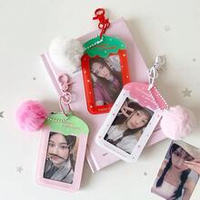 Minimalist Design Kawaii Cartoon Strawberry 3-Inch Card Holder, Kpop Fangirl Accessory Hard Card Case, Bus Card Wallet - Multicolor - View 11