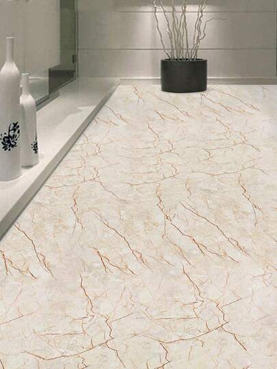 1pc Thick, , Easy-To-Clean Stone Texture Floor Sticker, Suitable For Renovating Floors In Living Room, Bedroom, Office, Cafe, Restaurant, Waterproof, Anti-Slip, Wear-Resistant, Home Decor, Faux Stone Crack Floor Sticker