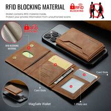 LC.IMEEKE 1pc Pu Leather Magnetic Wallet Card Holder Stand MagSafe Accessories Compatible With Phone17 16 15 14 13 12 Pro/Pro Max/Plus/Mini For Men Wallet Mini Wallet Purse Wallet Small Wallet Card Wallet Gifts For Men - Brown - View 4