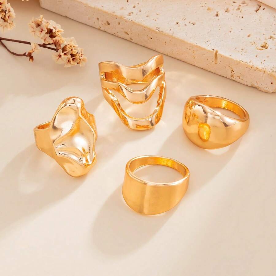 1 Bộ nhẫn đôi cao cấp, kiểu dáng phóng đại, phụ kiện - Nhiều màu - Xem 1