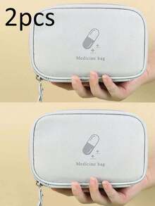 1pc Portable Travel Medicine Organizer Bag, With Small Medicine Pouch, Small Storage Bag, Convenient Medicine Bag, Large Capacity Wallet With Mesh Divider, Big Dual-Zipper Toiletry Bag And Multi-Compartment Design, Suitable For Holiday Camping, Vacation Essentials, Travel Accessories, Beach, Summer, School Supplies And Back To School - Multicolor - View 21