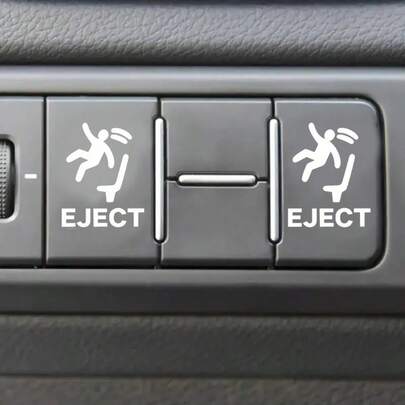 2pcs Pop-Up Button Stickers, Suitable For Car Buttons, Funny Car Accessories For Men, Amusing Car Decals, Prank Stickers For Car Enthusiasts