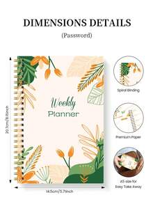 1pc ADHD Weekly Planner, A5 Minimalist Weekly Self-Care Journal Notebook With Habit Tracker, Focus Goals & Notes, Office Supplies School Supplies Valentine's Day - A5 - View 5