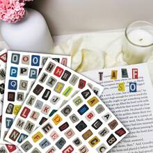 378pcs Vintage Letter Stickers Suitable For Planner, Diary And Notebook - Includes 4 Sheets Of A-Z Uppercase And Lowercase Letter Stickers, Matte Paper Material/DIY Decoration Supplies, Asymmetrical Cut Design, Specially Made For Planner And Notebook Decoration - Sticker - View 8