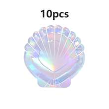Bộ 10/20/40/50 chiếc đĩa giấy dùng một lần hình vỏ sò nàng tiên cá hologram kích thước 7 inch và 9 inch, đĩa giấy cầu vồng, đồ dùng tiệc chủ đề nàng tiên cá, lý tưởng cho các bữa tiệc sinh nhật mùa hè, tiệc cô dâu và tiệc cưới. - Nhiều màu - Xem 12