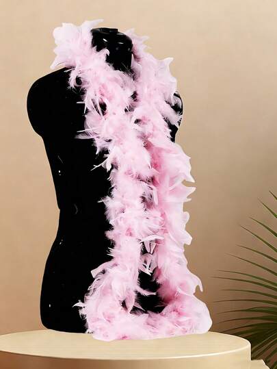 1pc Feather Boa, DIY Party Costume Accessory, Multicolor Feather Boa Scarf Decor, Suitable For Birthday Party, Halloween, Christmas, Racing, Tea Party, New Year's Eve, Concert And Home Decor, Ball Gowns, Wedding, Stage Performance, Carnival Costume And Accessories, Party Supplies