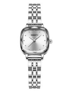 1pc Women's Stainless Steel Band Quartz Wrist Watch, Fashionable & Minimalist, Suitable For Daily Wear - one-size - View 16