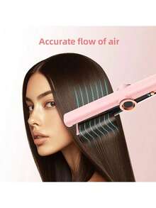 UKLISS 圣诞粉色直发器，陶瓷夹板，打造柔顺亮泽秀发，快速加热造型工具，送给女性和女孩的圣诞礼物 - 粉色 - 查看 6