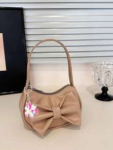 1pc Sweet PU Bow Handbag/Shoulder Bag/Underarm Bag, Casual Fashion Solid Color Small Bag, Meets All-Match Storage Needs, Multiple Colors Available, Exquisite And Versatile, Can Be Matched With Any Style, Suitable For Daily Travel, Shopping, Photography, All Seasons, Perfect Gift For Teenagers. - Butterfly Handbag + Rainbow Horse Pendant - View 13