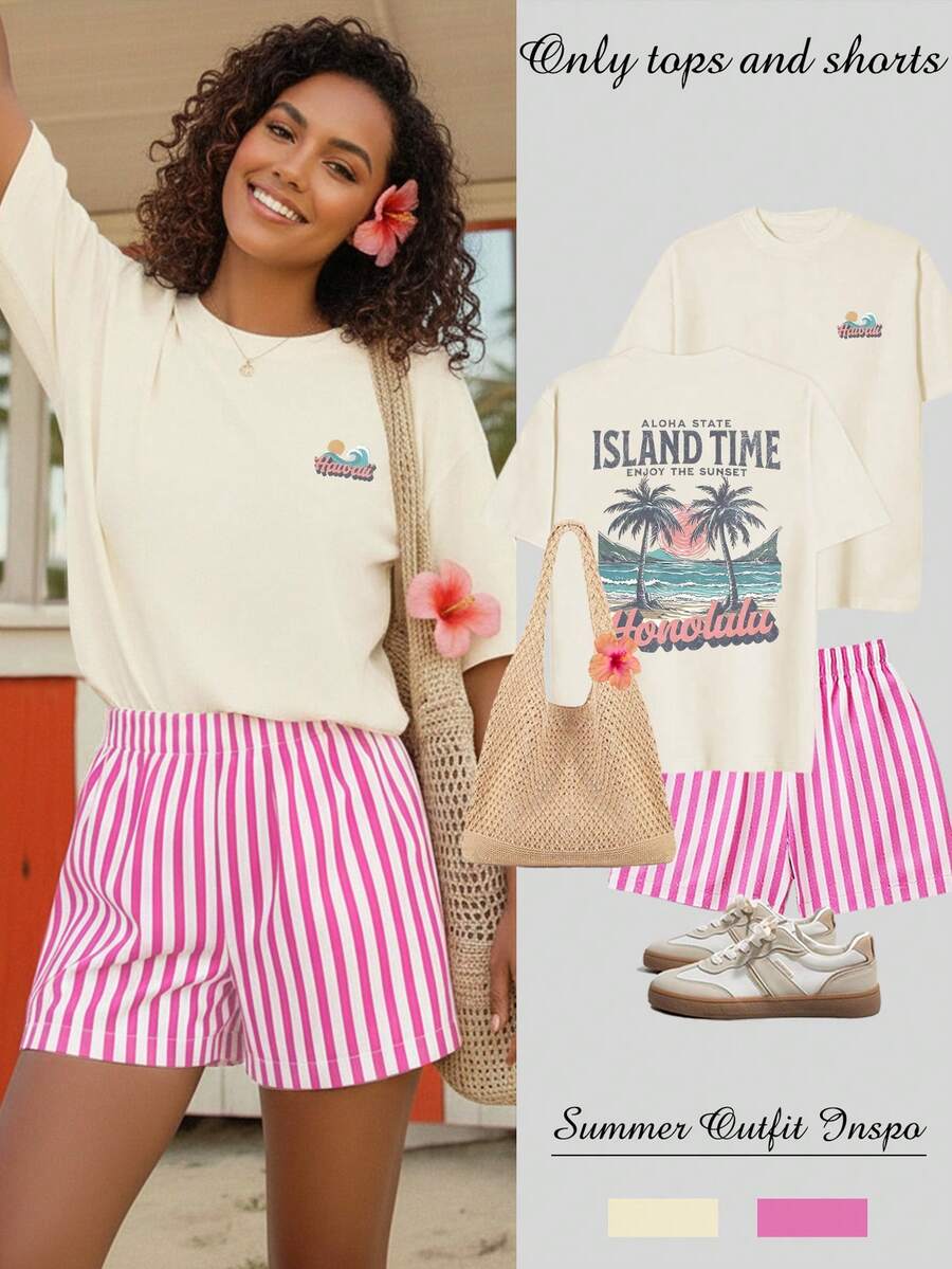 Bộ đồ nữ mùa hè kiểu dáng thường ngày in hình sóng biển gồm áo thun ngắn tay và quần short, phong cách thể thao cổ điển cho Tết Nguyên Đán, Ngày Thánh Patrick, thời trang đường phố mang hơi hướng phương Đông, áo thun thể thao cổ điển mừng Tết Nguyên Đán, thiết kế năm Ngựa, áo thun may mắn Ngày Thánh Patrick, áo thun hình thỏ Phục Sinh trừu tượng, áo Ngày Thánh Patrick - Áo dự tiệc màu xanh lá cây vui nhộn kiểu Ireland, trang phục trở lại trường học năm 2026. - Màu be - Xem 1