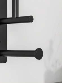 1个免钻孔卫生纸架，节省空间的独立式设计，适用于浴室和厨房的多卷卫生纸，金属材质，安装简便，现代简约风格 - B-黑色 - 查看 8