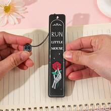 Dark Romance Bookmark Gift: Dark Romance Themed Metal Bookmark, Black Bookmark, For Book Lovers, Reading List Gift. - Square - View 8