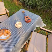 1pc Bohemian Cotton Crochet Tablecloth With Tassel Trim, Suitable For Parties, Weddings, Picnics, Kitchen And Restaurant Dining Table - White - Picnic Tablecloth - View 74