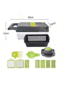 16-In-1 Multi-Function Vegetable Chopper, Food Slicer, Shredder, Dicer, Kitchen Tool, Halloween Gift - Grey - View 5