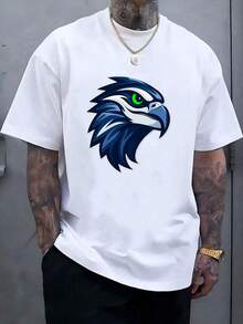 Men's SeattleSeahawks Fan Graphic Tee ,Seahawks Football T-Shirt, Cool Popular,  Fashion, Gift For Football Fan, Men'S And Women's Graphic T-Shirt,Casual Sport Attire - Machine Washable, Seahawks Gift For Men - 白色9 - 查看 1