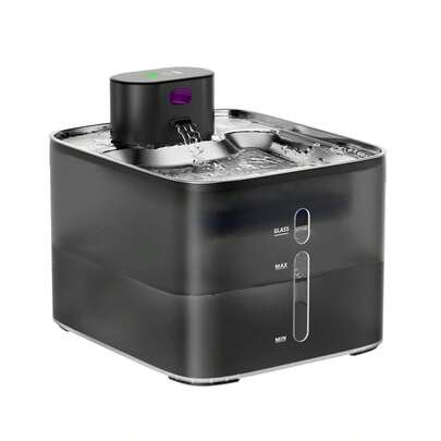 Techigher Wireless Cat Water Fountain For Drinking, 4.2l Cat Fountain Stainless Steel Cordless Pet Water Dispenser Battery Operated Motion Sensor Silent Rechargeable Pets Drinking Bowl