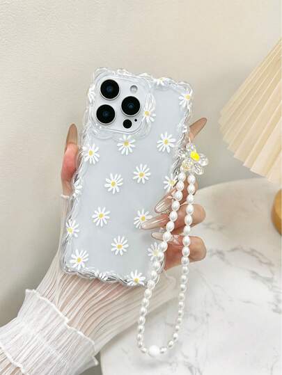 Flower Braided Colorful Painted Anti-Drop Phone Case With Wrist Strap, Compatible With IPhone 14, 14 Pro, 14 Pro Max, 13, 13 Pro, 13 Pro Max, 11, 11 Pro Max, 12, 12 Pro, 12 Pro Max, XR, XS, 15, 15 Pro, 15 Pro Max, 16, 16 Pro, 16 Pro Max, 17, 17 Pro, 17 Air, 17 Pro Max, Premium Anti-Drop Phone Case