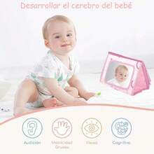 Espejo y Libro Sensorial para Bebe, juguetes estimulacion temprana bebe, juguetes para bebe de 0 a 6 meses, Juguetes Sensoriales para el Estrés y Ansiedad,Libro de Tela para niños y niñas(Rosa),40964696 - Multicolor - Ver 6