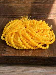 38cm Yellow Natural Stone Beads - Glossy Round Yellow Jade Loose Beads, Suitable For DIY Jewellery Making, Bohemian-Style Necklace, Bracelet And Earring Components (About 92/60/46/36pcs Beads Per Strand), Bracelet Components|Vibrant Jewellery Beads | Smooth Textured Beads - Multicolor - View 8