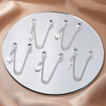 1件时尚个性化银色心形、贝壳、星星多元素合金休闲安全链，适合DIY手链、腕带、项链吊坠 - 彩色 - 查看 3