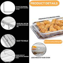 2-Piece Stainless Steel Baking Tray Set (Stainless Steel Baking Tray + Baking Rack), With Handle Design, Multi-Functional Baking And Grilling Tray, Suitable For Home Baking, Outdoor Grilling, And Restaurant Kitchen Food Preparation. - Silver - View 5