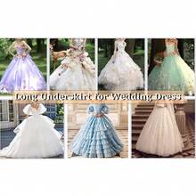 Women Crinoline Petticoat A-Line 4 Hoop Skirt Tutu Tulle Slips Long Underskirt For Wedding Bridal Dress Ball Gown - Multicolor - View 7