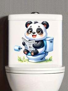1 Pc Home Decorations Funny Newspaper Dog Toilet Sticker - Self-Adhesive Bathroom Wall Sticker, Ceramic, Valentine Day Decoration, Stickers, Wall Decal, Vinyl Decal Home Decorations, Spring Decoration Items Refresh Your Home Bathroom Decor Fall Decor - Multicolor - View 8