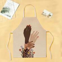 1pc Cartoon Hand Pattern Apron, Creative Funny Fashion Print Home Cleaning Apron, Easy To Wash Kitchen Cooking Apron, Creative Home Apron - Multicolor - View 16