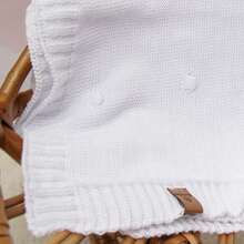 Knitted Baby Blanket, Warm Baby Blanket For Hospital Arrivals, Unisex, For Boys And Girls, Gift Blanket For Crib And Breastfeeding. - 白色 - 查看 4