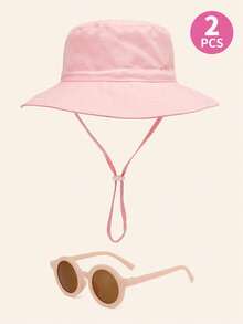一套婴儿防晒帽和时尚眼镜，透气速干沙滩及日常遮阳帽 - 漁夫帽+眼鏡 - 查看 11