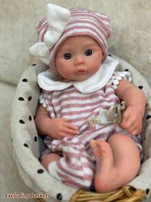 13英寸全硅胶仿真重生女婴，解剖结构精准，3D立体绘制可见血管，可张嘴，适合作为女孩生日礼物/收藏品 - Reborn Doll - 查看 12