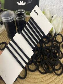 50PCS All-Day Comfort Black Hair Ties Set | Premium Hypoallergenic & Fade Resistant Elastic Hair Bands For Women  | Gentle No Damage Design For All Hair Types | Perfect For Daily Wear, Office, School, Gym, Yoga, Running, And Travel  | Ideal Holiday Gift For Christmas, New Year, Valentine's Day, Birthday, Gift Exchanges | Great For Friends, Mother, Wife, Daughters, Colleagues, Couples, And Fashion Enthusiasts | Versatile For Vacation, Outdoor, Shopping, Dates, And Campus Activities. - màu đen - Xem 5