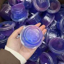 1/2/3/7pcs Transparent Crystal Slime Set, Peach Pink Jelly Cube Glitter Crispy Slime, Adult Stress Relief Toy, Elastic & Non-Sticky - Multicolor - View 5