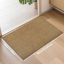 1pc Jute-Like Fabric Washed Canvas Rug, Simple Camel Color High-End Dirt-Resistant Indoor/Outdoor Doormat Carpet, Soft And Easy To Clean Machine Washable Doormat, Suitable For Entryway, Bedroom, Etc. - Camel - View 11