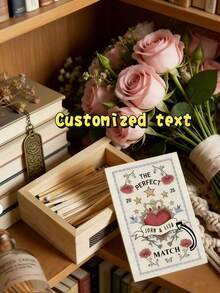 1pc Customized Personalized Matchbox, Create Your Unique Design To Leave Precious Memories, Elegant High-End Collectible Gift, Suitable For Anniversary, Wedding, Birthday Or Other Memorable Occasions, Personalized Couple Size Matchbox, Engagement Gift, Perfect Match - Apricot - View 7