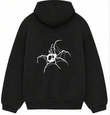 Men's And Women's Graphic Hoodie, Spider Graphic Man Hoodie,Fashionable Men's  Hoodie, Surprise Gift For Friends And Family, Knit Fabric, For Autumn And Winter - 黑色3 - 查看 1