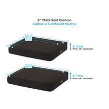 VA Medical Products Gel And Memory Foam Seat And Wheelchair Cushion In 8 Sizes From 16" X 16" To 18" X 24" Extra Wide Comfortable And Durable Everyday Seat Cushion With Removable Water Resistant Cover 2" Or 3" Thick Black - 黑色 - 查看 6
