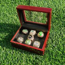 GIFT SET GREEN BAY Rugby 1961 1992 1965 1966 1967 1996 2010 WORLD CHAMPIONSHIP RING, 7 RINGS SET WITH 7-HOLE WOODEN DISPLAY BOX PACKAGING, HOLIDAY GIFT FOR BASEBALL FANS,Valentine - Gold - View 4