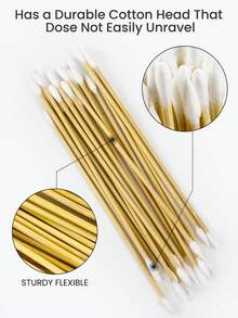 100/200支装 6英寸双头棉签，键盘清洁棉签，坚固竹签杆，柔软吸水棉，适用于清洁狗耳朵、相机镜头、化妆品和生产用品。 - C - 查看 8
