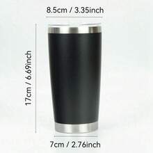 1个600毫升/20盎司不锈钢保温杯，旅行保温咖啡杯，冷热饮水瓶，带吸管孔水瓶 - 彩色 - 查看 2