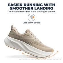 Men's Lightweight Road Running & Gym Shoes Cushioned, Non-Slip Support For Training, Walking & Tennis - 杏色 - 查看 4