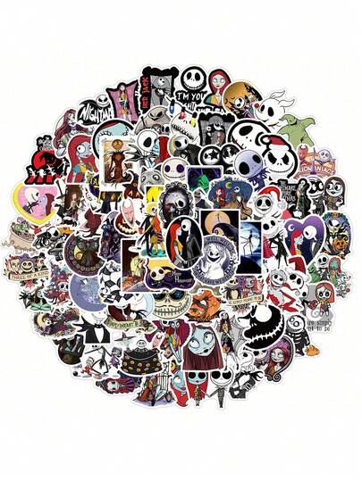  50PCS Disney Officially Licensed Stickers Character Image Waterproof Material Laptop Water Cup Luggage Bike Creative Fashionable Decorative Stickers Christmas Halloween Birthday Anniversary Surprise Gifts For Family And Friends