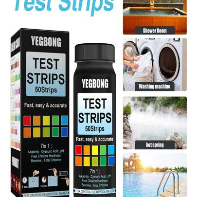 3-In-1 Water Quality Test Strips - PH Alkalinity Hardness Tester For Swimming Pools & Tap Water